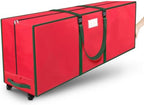 BlessedSeason Christmas Tree Storage Bag, Rolling Storage Bag with 1.6-Inch Wheels for Easy Transport, Up to 9 ft For Disassembled Holiday Tree, Zippered Bag, Length-Adjustable Handles, Red by Unknown