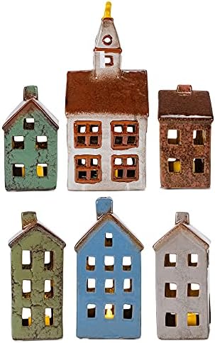 Mark Feldstein Village Houses & Church LED Tea Light Figurines, 12 Pc - Image 3