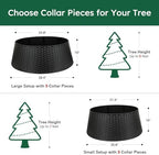 HarcoHome Christmas Tree Collar, 28.4" D Round Base Cover, Plastic Rattan Collar, Tree Ring for Artificial Trees, Tree Skirt for Artificial Xmas Tree Decorations (Extra Large, Black) - Image 2