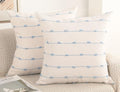 NUYECY Set of 2 Boho Throw Pillow Covers 28x28,Light Blue and White Neutral Couch Pillow Case with Tassel Fringe Decorative,Modern Accent Farmhouse Cushion Covers for Sofa Couch Bed Living Room by NUYECY