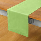 Solino Home Cotton Linen Dining Table Runner Green Hemstitch, 14 x 120 in - Image 2