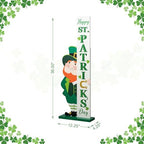 glitzhome 36"H St. Patrick's Wooden Standing Porch Sign, Leprechaun HAPPY ST.PATRICK'S DAY Porch Decor Front Door,Front Porch,Indoor Outdoor Porch Party Decor - Image 3