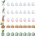 Glasseam Mini Bud Vases in Bulk 40: Colored Small Flower Vases for Centerpieces, Cute Tiny Glass Table Centerpiece for Flowers - Modern Wedding Decorations for Living Room Kitchen Baby Showers by Glasseam