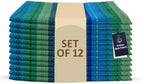 LFH Home Cotton Rich Cloth Salsa Napkin Set of 12 Washable Soft Durable Striped Table Napkins for Dining Wedding Daily Use Reusable Eco-Friendly Fabric Napkins for Elegant Settings(18x18)-Violet Multi by LFHHomePrivateLimited