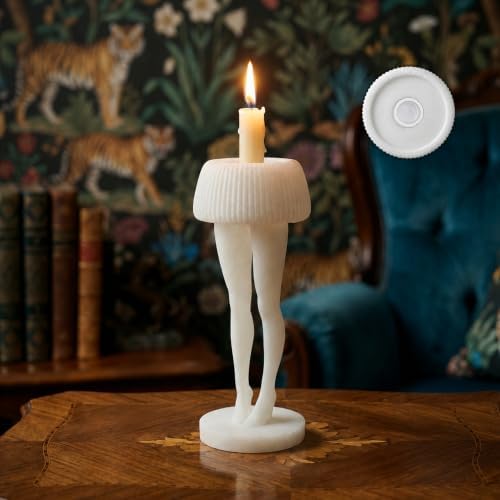 Female Legs Candle Holder for Taper, Jar & Pillar Candles, Ivory by ZHAOXIANG