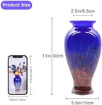Blue Hand Blown Glass Vase 11.8" Tall Beautiful Designer Flower Vase - Image 2