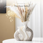Heart Vase Set of 2, White Ceramic Vases, Wedding Gift for Couples - Image 5