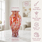 Red Hand Blown Glass Vase 11.8" Tall Beautiful Designer Flower Vase - Image 2