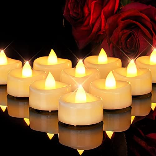merrynights Flameless Candles, 100 Pack LED Tea Lights Candles Battery Operated, Last 200+ Hrs Flickering Tea Lights, Flameless Tealight Candles for Halloween Diwali Fall Christmas Wedding by Merrynights