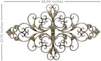 POBKING Ornate Scroll Wall Decor, Enchanting Leaves Wall Art - Metal Leaves & Flowers Over Door, Black Metal, The Door Wall Decor - Image 2