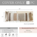 BlissBlush Brown Decorative Lumbar Pillow Cover 14x36 Boho Long Body Pillow for Bed Farmhouse Lumbar Throw Pillow for Couch Modern Accent Textured Throw Pillowcase - Image 4