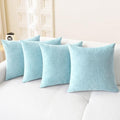 CaliTime Decorative Throw Pillow Covers 18 X 18 Inches Light Blue Grey by CaliTime