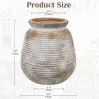 Ceramic Flower Vase Home Decor 7 Inch Rustic Farmhouse Pottery Flower Vase - Image 2