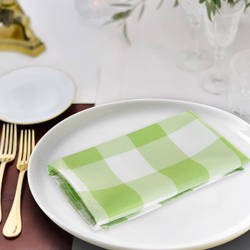 Buffalo Plaid Table Napkins Set of 100 Checkered Cloth Napkins 17x17 inch Washable Dinner Gingham Pattern Napkins Soft Napkins for Wedding Party Dining Banquet(Emerald and White) - Image 5