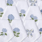 HunnmingRe 12 Pcs Blue Hydrangea Cloth Napkins Bulk 100% Cotton, 17x17inch - Image 6