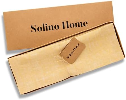 Solino Home 100% Pure Linen Placemats Mustard, Athena 14 x 19 in, Set of 4 - Image 4