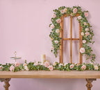Anna's Whimsy 2PCS 5.91FT Artificial Eucalyptus Garland with Flowers, Fake Rose Gypsophila Garland, Faux Floral Garlands Greenery for Wedding Spring Home Party Table Runner Decor (Pink) - Image 5