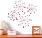 Hicarer 4 Pcs Starburst Wall Decor, Bling Metal Wall Art, Pink - Image 6