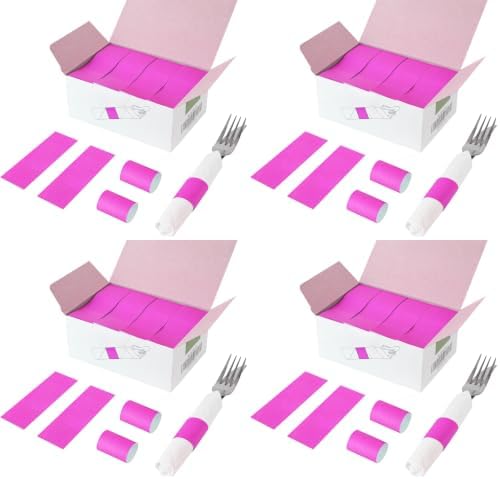 NATURALABEL Self-Adhesive Napkin Bands, Pack of 8,000, Hot Pink by NATURALABEL