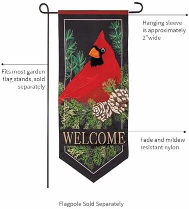 Evergreen Flag Cardinal and Evergreen Garden Flag | 28 x 12 Inches | Outdoor Décor For Holiday Christmas - Image 5