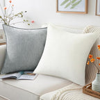decorUhome Chenille Ultimate Gray Throw Pillow Covers 24x24 Set of 2 - Image 4