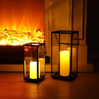 Lantern Decorative Outdoor & Indoor, 14.3'' & 11''H Metal Candle Lanterns Decor, Vintage Hanging Candle Holder for Front Porch Patio Wedding Farmhouse Home, Spring Decoration - Image 4
