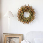 26"Artificial Eucalyptus Wreath with Seed for Front Door Decor(Fall Orange) - Image 5