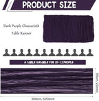 12 Pack 120 Inch Dark Purple Cheesecloth Table Runner Boho Rustic Gauze Sheer Romantic 10 FT Long Cheese Cloth Table Runner for Bridal Baby Shower Wedding Party Birthday Holiday Home Easter Decor - Image 2