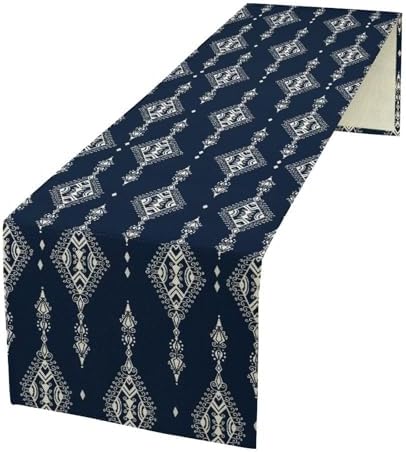 Boho Aztec Table Runner, Farmhouse Style Pattern Printed Table Runners, Linen Table Runner for Birthday Party Home Kitchen & Dining Indoor Table Decor 13x120in by Unknown
