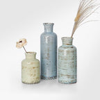 Ceramic Vase Set of 3, Rustic Distressed Bud Vases for Home Decor, Cottagecore Small Decorative Vases for Flowers, Centerpiece Table Vase Set for Living Room Kitchen Shelf Mantel Farmhouse - Image 6
