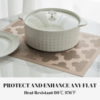 Placemats Set of 12 Vinyl/Plastic Woven Place Mats for Kitchen Table Indoor/Outdoor Washable Placemat Wipeable Dining Table Mats (Dark Brown Clover,12) - Image 5