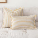 YEENAASY Throw Pillow Covers 16x16 Boho Striped Pillow Cases with Tassel - Image 2
