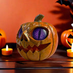 Halloween Pumpkin Decor Spooky Pumpkin Figurine Resin Statue, Purple - Image 6