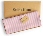 Solino Home 100% Linen Table Runner, 14 x 108 in, Blossom and White Striped - Image 5