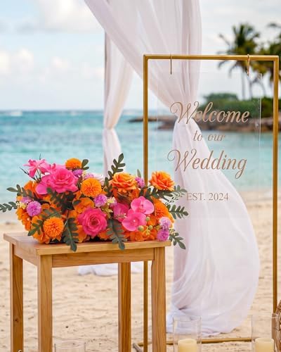 18inch Aisle Flower Garland Centerpieces, Bright Multi-Color Rose with Hydrangea & Chrysanthemum Artificial Flowers, Floral Runner for Wedding Arch, Backdrop, Table Decor, Ceremony Pathway - Image 4