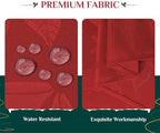 Softalker Christmas Jacquard Tablecloth, Winter Vintage Damask Rectangle Table Cover, Waterproof Poinsettia Snowflakes Polyester Table Cloths Decor for Holiday, Dining, Party - 60 x 120 inch, Red - Image 4