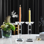 Kitcom Crystal Candlestick Holders for Home Decor Pack of 2, Crystal Pillar/Taper Candle Holder Table Centerpieces for Party and Wedding Decoration(8.6inch Tall), Clear - Image 4