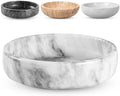 FNTSTICGOODS Marble Decorative Bowl - 7.5" White/Grey Solid Marble Centerpiece - Handmade Stone Fruit Bowl - Catch-All or Key Bowl for Kitchen - Modern Minimalist Decor by Unknown