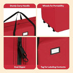 Elf Stor Christmas Tree Storage Bag with Wheels, Red, 67” x 28” x 24” - Image 4