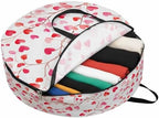 Valentine's Day Round Storage Bag 30 Inch, Romantic Watercolor Red Gradient Love Heart Tree Clothes Storage Container with Handles Heavy Duty Organizer for Comforter, Bedding & Holiday Wreaths by Unknown