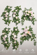 Ling's moment Pink Artificial Flower Garland Wedding Arch 9 FT - Image 5
