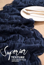 18 Pack Cheesecloth Table Runner 10FT Navy Blue Table Runner Boho Gauze Cheese Cloth Table Runners Long Rustic Sheer Table Decorations for Wedding Party Baby Bridal Shower Birthday Holiday Home - Image 4