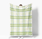 JAWO Buffalo Plaid Check Throw Blanket, Plaid Pattern Pastel Light St Patrick Theme Green Checkered Gingham Cozy Bed Couch Blanket, Soft Comfy Fleece Flannel Throws Blankets Livingroom Bedroom Decor - Image 4