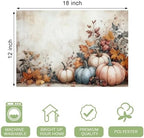 Fall Pumpkin Placemats Set of 6, 12x18 Inch Autmun Maple Leaves Table Place Mat Seasonal Vintage Washable Non-Slip Heat Resistant Fabric Placement Mats for Party Dining Kitchen Indoor Outdoor Decor - Image 4