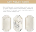 MARMOR Natural Calacatta Marble Tray, Luxury Vanity Tray for Bathroom Counter, Perfume Organizer, Jewelry Tray, Candle Holder Decor, Kitchen Countertop Organizer, Elegant Home Decorative Tray Gift - Image 3