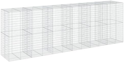 vidaXL Gabion Basket with Cover 236.2"x39.4"x78.7" Galvanized Iron by vidaXL