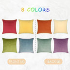 Throw Pillow Covers 16x16 Inches Set of 4 Soft Velvet Couch Cushion Covers Modern 8-Colors Rainbow Designs for Sofa Bedroom Home Decor(Rainbow Series with Edge) - Image 6