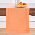 Solino Home 100% Pure Linen Dining Table Runner Coral Hemstitch, 14 x 90 in by SolinoHome