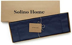 Solino Home Cotton Linen Placemats Navy Hemstitch, 14 x 19 in, Set of 4 - Image 3