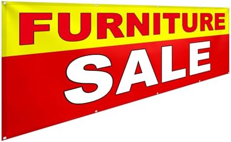 Hahafelt 3x10 ft Furniture Sale Banner Waterproof Sign Red Yellow White by Hahafelt